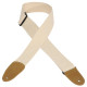 MC8-NAT Tracolla in cotone Natural con terminali in pelle scamosciata Tan 2"