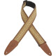 MGHJ2-005 Tracolla in jacquard con retro in pelle Tan & Cream 2"
