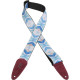 MPSDS2-007 Tracolla in poliestere con terminali in pelle scamosciata Blue Tribal 2"