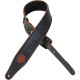MSS17-BLK Tracolla in pelle con imbottitura morbida Brown & Walnut 2 1/2"