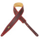 MS317CO-BRG Tracolla in pelle scamosciata con inserto in pelle Burgundy 2 1/2"