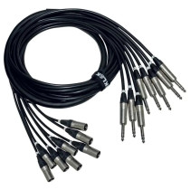 ITPRO/8M8JS-2,5 Frusta 8 Canali Cannon XLR Maschio / Jack 6.3 TRS Stereo 2,5 mt