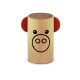 Shaker in legno per Bambini con faccia di Maiale