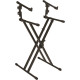 QL/642 Supporto Professionale per 2 Tastiere con Struttura "X" e Telaio Doppio