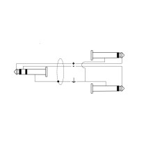 RKSA/100-1 Jack TRS Stereo 6.3 / 2x Jack TS Mono 6.3 1 mt