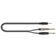 JUST/J352J-5 Cavo Minijack 3.5 TRS Stereo / 2x Jack 6.3 TS Mono 5 mt