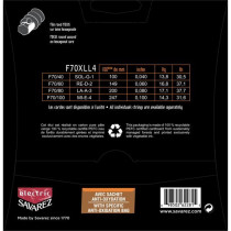 F70XLL4 Corde Focus per Basso Elettrico 40-100, Set/4