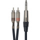 K02ST-3 Cavo Segnale Stereo 2x RCA maschio/Jack TRS 3 m