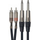 K03-3 Cavo Segnale Stereo 2x RCA maschio/2x Jack TS (Mono) 3 m