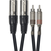 K09-3 Cavo Segnale 2x RCA maschio/2x XLR Maschio 3 m
