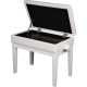 PB/106 WH L Panca in Legno Bianco Lucido per Pianoforte
