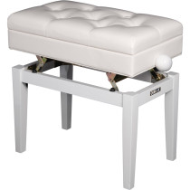 PB/106 WH L Panca in Legno Bianco Lucido per Pianoforte