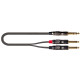 ITST/JS2JM-1 Cavo Jack 6.3 TRS Stereo / 2x Jack 6.3 TS Mono 1 mt