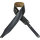 DM17-BLK Tracolla in pelle pieno fiore Black 2 1/2"