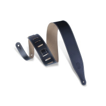DM17-XL-BLK Tracolla XL in pelle pieno fiore Black 2 1/2"