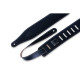 DM17-XL-BLK Tracolla XL in pelle pieno fiore Black 2 1/2"