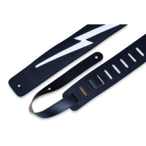 DM2-BLK Tracolla in pelle Lightning Bolt Black 2 1/2"
