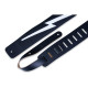DM2-BLK Tracolla in pelle Lightning Bolt Black 2 1/2"