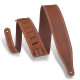M17BDS-BRN Tracolla in pelle con doppia cucitura Brown 2 1/2"