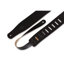 M26-BLK Tracolla in pelle pieno fiore Black con retro natural 2 1/2"