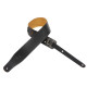 M26-BLK Tracolla in pelle pieno fiore Black con retro natural 2 1/2"