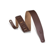 M26-BRN Tracolla in pelle pieno fiore Brown con retro natural 2 1/2"