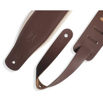 M26PD-BRN_CRM Tracolla in pelle pieno fiore imbottita Brown con retro Cream 3"