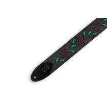 M4FV-BLK_RED Tracolla in pelle Flowering Vine Series Black e Red 2 1/2"