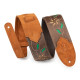 M4FV-DBR Tracolla in pelle Flowering Vine Series Brown 2 1/2"