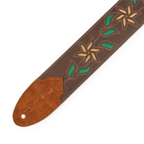 M4FV-DBR Tracolla in pelle Flowering Vine Series Brown 2 1/2"