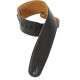 M4GF-BLK Tracolla in pelle con retro in pelle scamosciata Black 3 1/2"