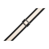 MC2CG-BLK-CRM Tracolla in cotone Black con strip in pelle Cream 2"