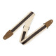 MC2CG-NAT-DBR Tracolla in cotone Natural con strip in pelle Dark Brown 2"