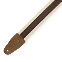 MC2CG-NAT-DBR Tracolla in cotone Natural con strip in pelle Dark Brown 2"