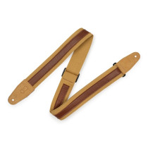 MC2CG-TAN-TAN Tracolla in cotone Tan con strip in pelle Tan 2"