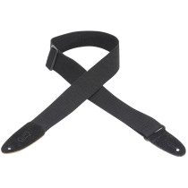 MC8-BLK Tracolla in cotone con terminali in pelle scamosciata Black 2"