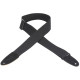 MC8-BLK Tracolla in cotone con terminali in pelle scamosciata Black 2"