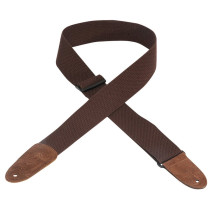 MC8-BRN Tracolla in cotone con terminali in pelle scamosciata Brown 2"