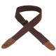 MC8-BRN Tracolla in cotone con terminali in pelle scamosciata Brown 2"