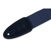 MC8-NAV Tracolla in cotone con terminali in pelle scamosciata Navy 2"