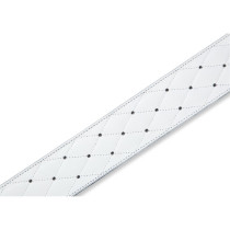 MG26DS-WHT_ABK Tracolla in pelle Tufted White 2 1/2"