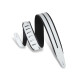 MG317DRS-BLK_WHT Tracolla in pelle Double Racing Stripe Black White 2 1/2"