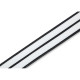 MG317DRS-BLK_WHT Tracolla in pelle Double Racing Stripe Black White 2 1/2"