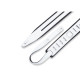 MG317DRS-BLK_WHT Tracolla in pelle Double Racing Stripe Black White 2 1/2"