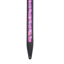 MG317Z-BLK Tracolla in pelle con stampa Cosmic Window Cut Out Black 2 1/2"