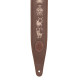 MG317ZE-BRN Tracolla in pelle ricamata Zodiac Signs Brown 2 1/2"