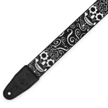 MP2CAL-003 Tracolla in poliestere Calaca Series Black and White Skull 2"