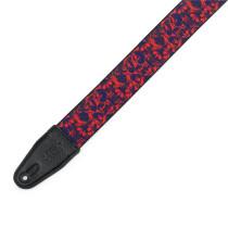 MPD2-110 Tracolla in poliestere Purple & Red Skulls 2"