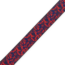 MPD2-110 Tracolla in poliestere Purple & Red Skulls 2"