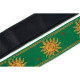 MPJG-SUN-GRN Tracolla in tessuto Sun Motif Green 2"